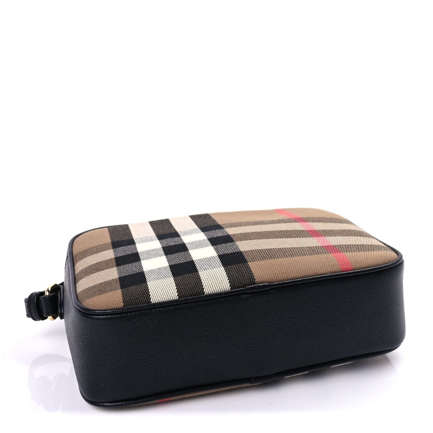 Burberry Calfskin House Check Medium Camera Bag Black