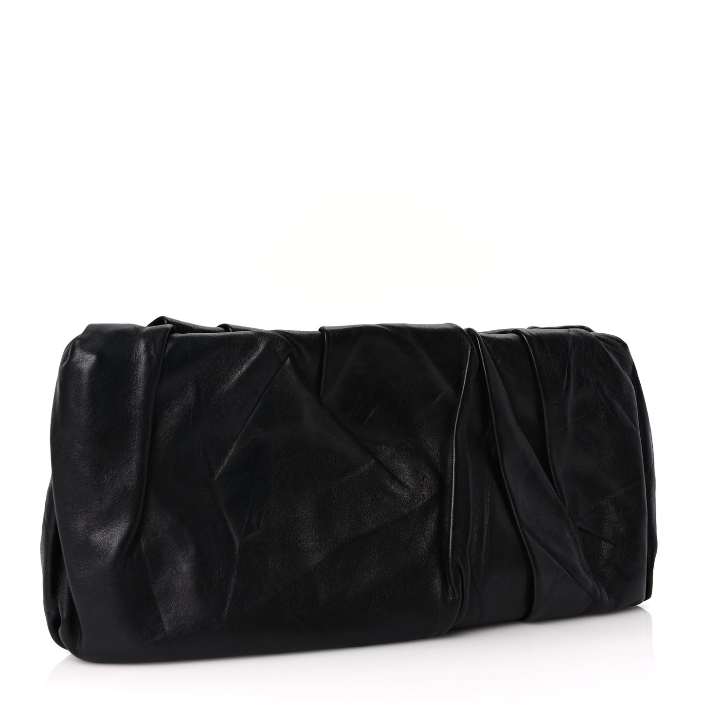 Prada Nappa Pleated Clutch Black