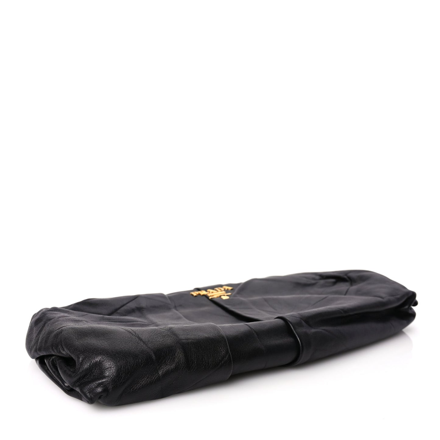 Prada Nappa Pleated Clutch Black