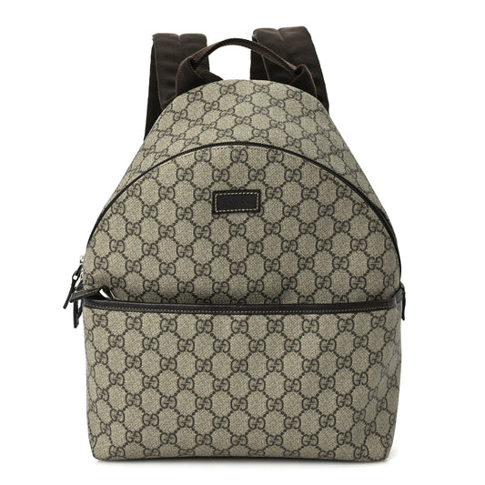 Gucci GG Supreme Monogram Margaux Calfskin Childrens Day Backpack Beige Ebony Cocoa Dark Chocolate
