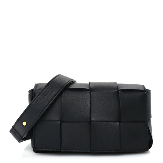 Bottega Veneta Nappa Maxi Intreccio The Belt Cassette Bag Black