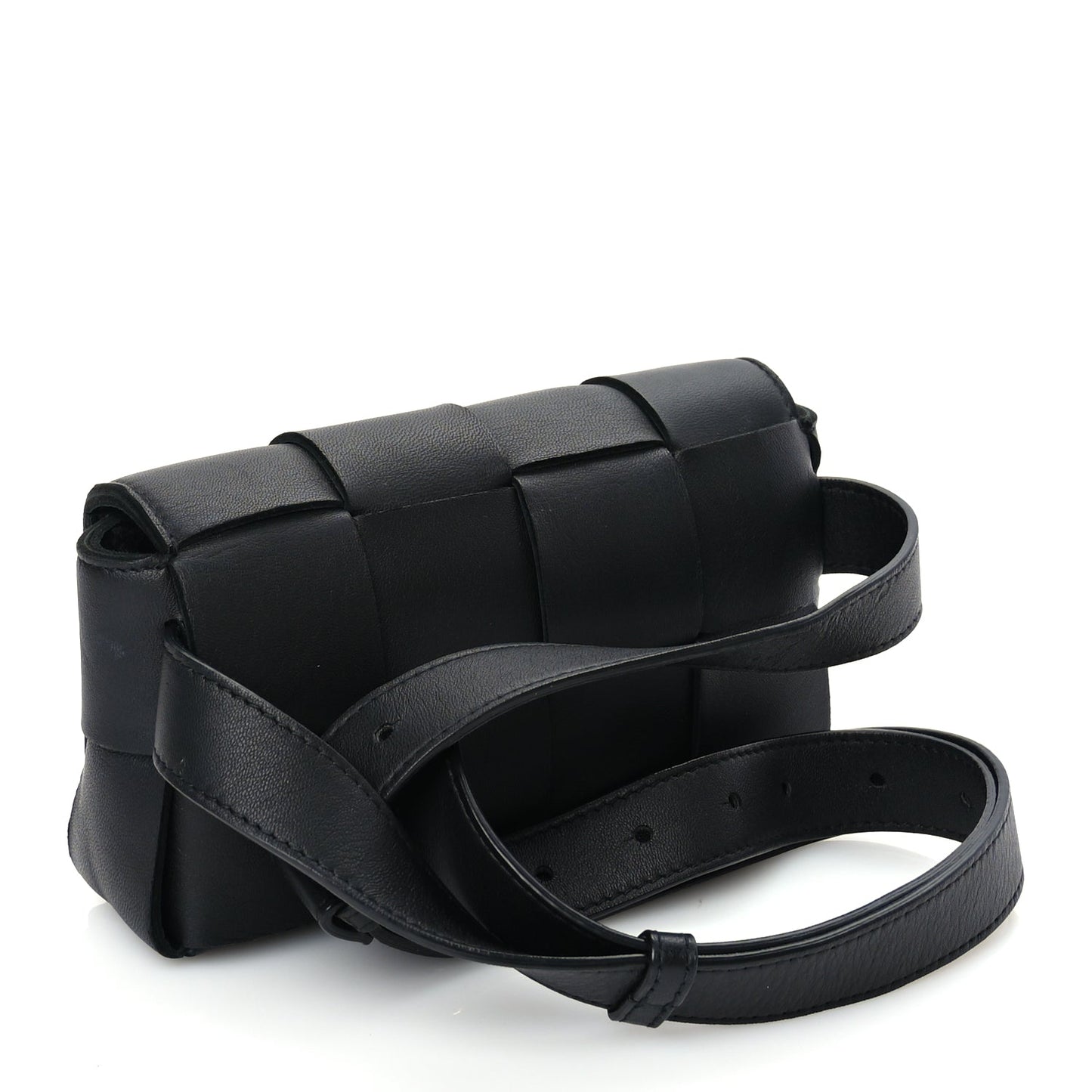Bottega Veneta Nappa Maxi Intreccio The Belt Cassette Bag Black