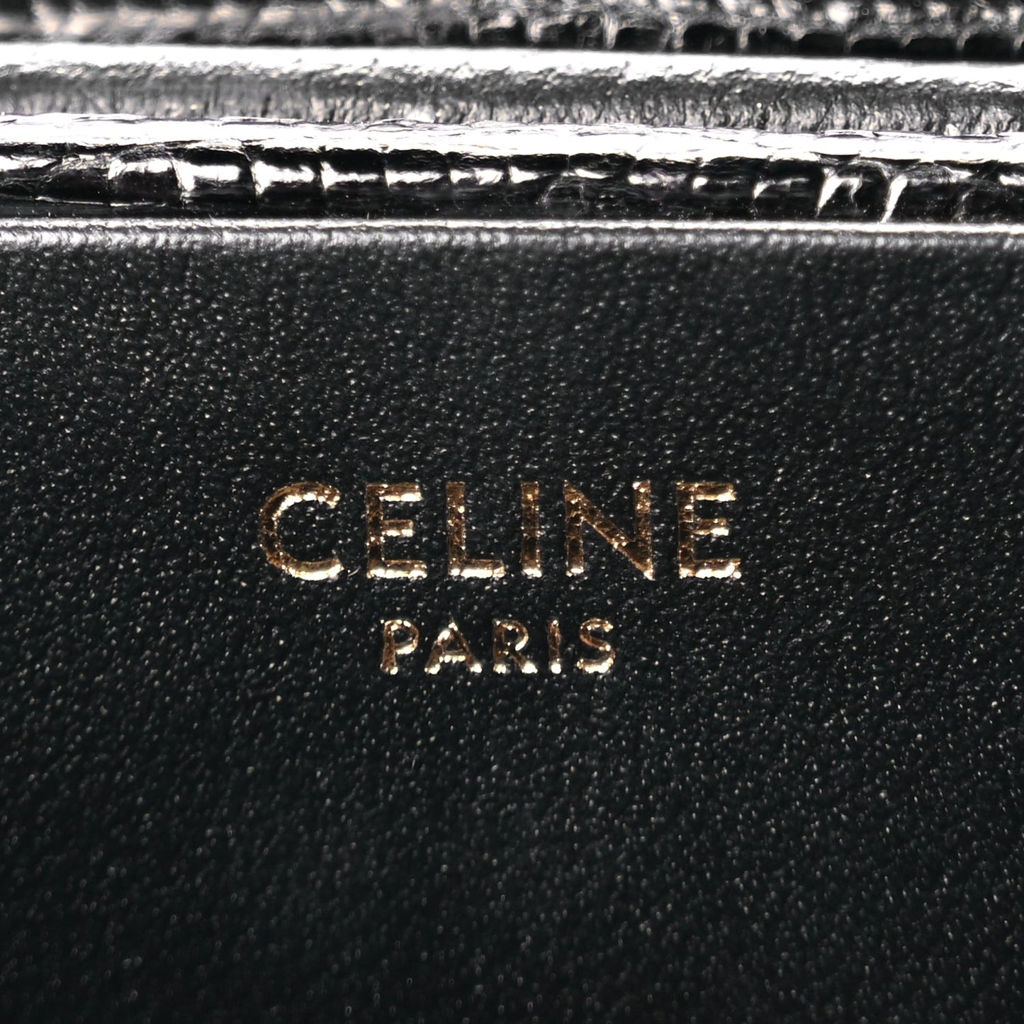 Celine Lizard Round Box Triomphe Black