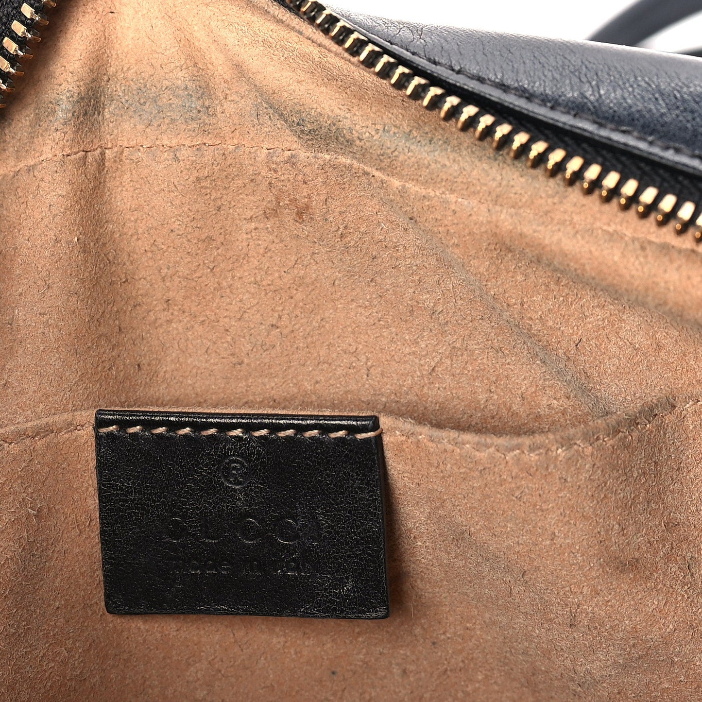 Gucci Calfskin Matelasse Small GG Marmont Chain Shoulder Bag  Black
