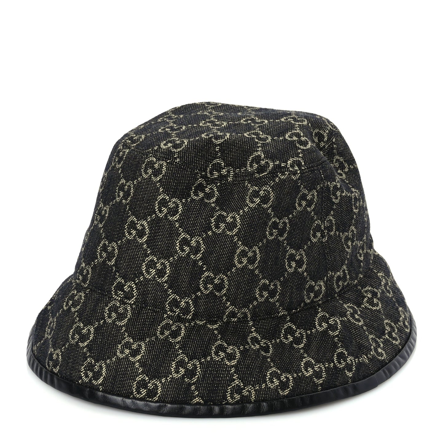 Gucci Jacquard Denim GG Monogram Oscar Bucket Hat M Black Ivory
