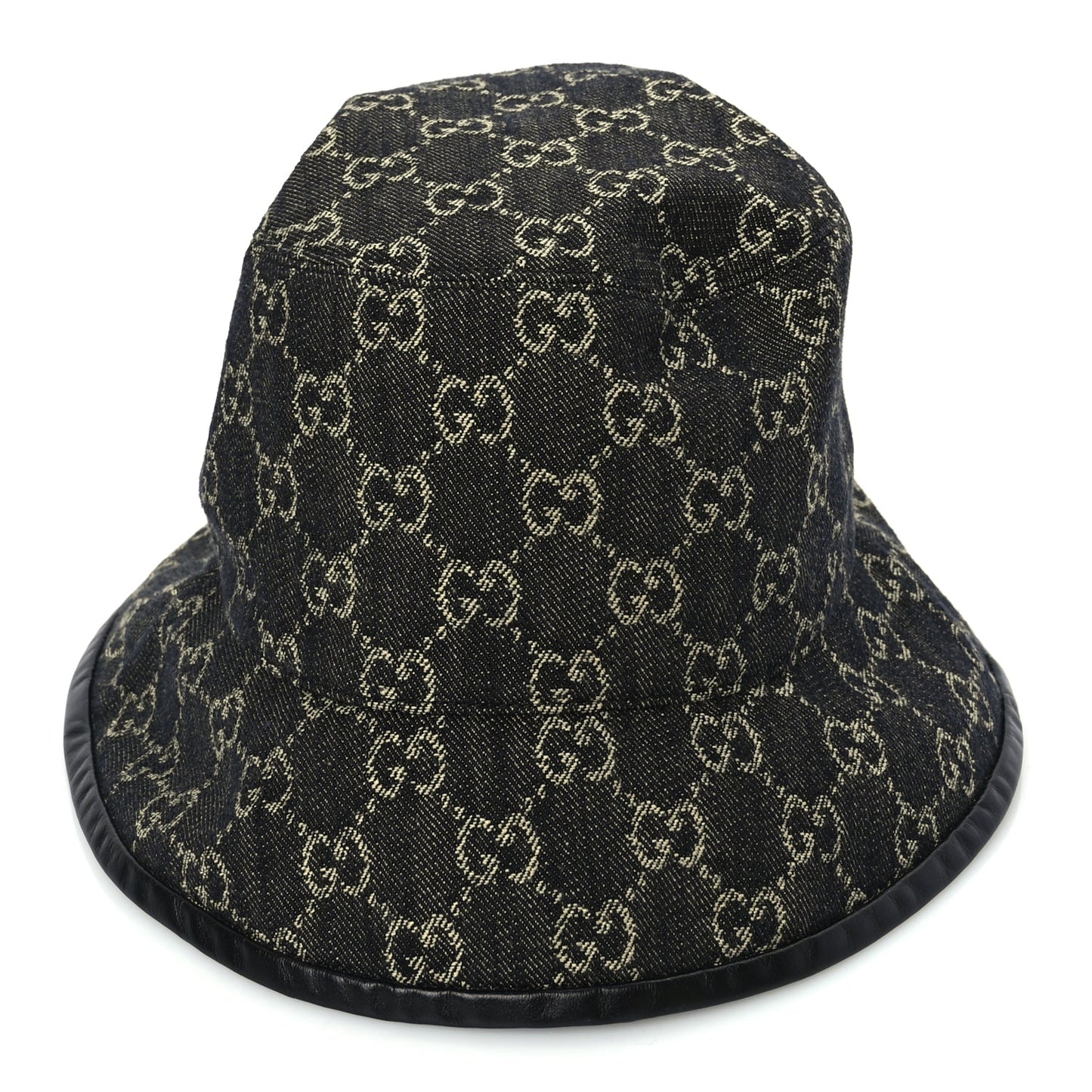 Gucci Jacquard Denim GG Monogram Oscar Bucket Hat M Black Ivory