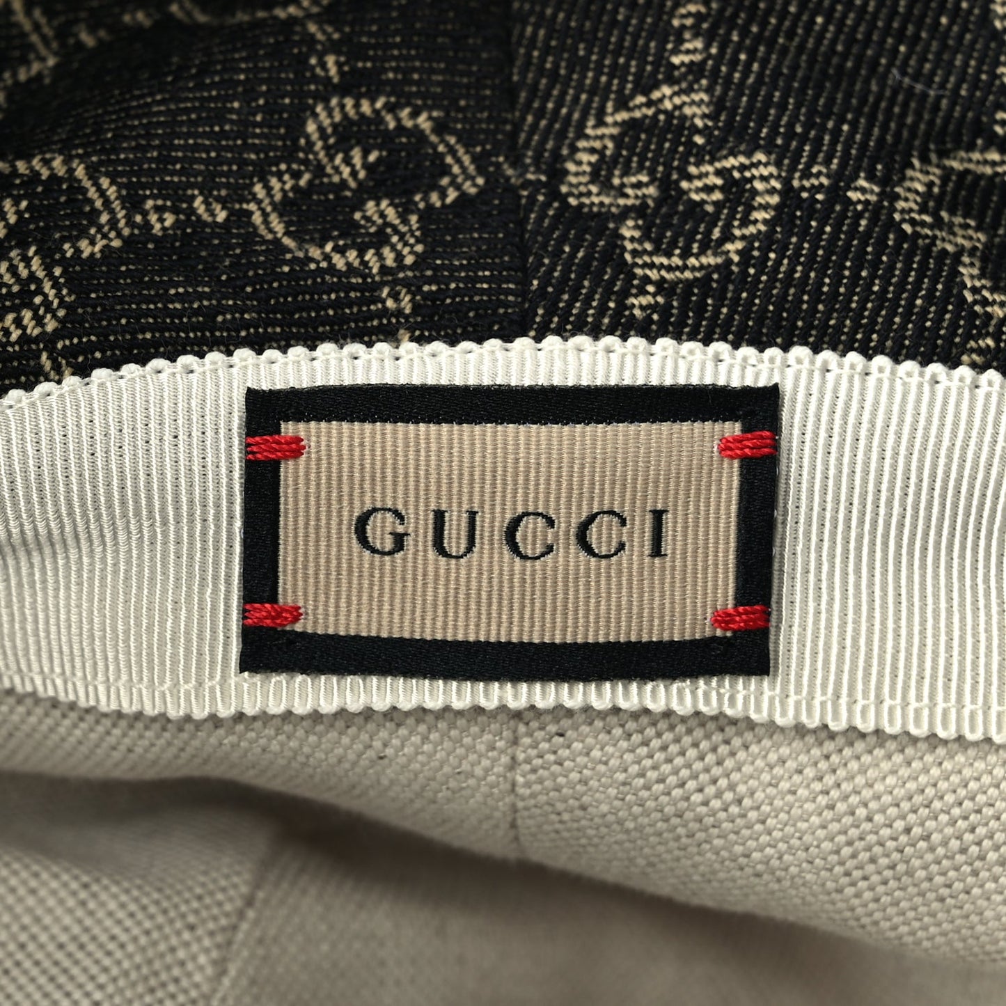 Gucci Jacquard Denim GG Monogram Oscar Bucket Hat M Black Ivory