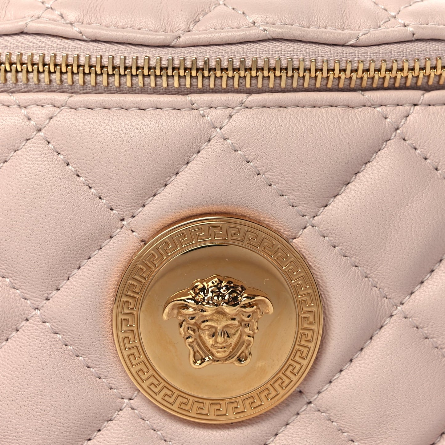 Versace Nappa Quilted Medusa Belt Bag Light Pink