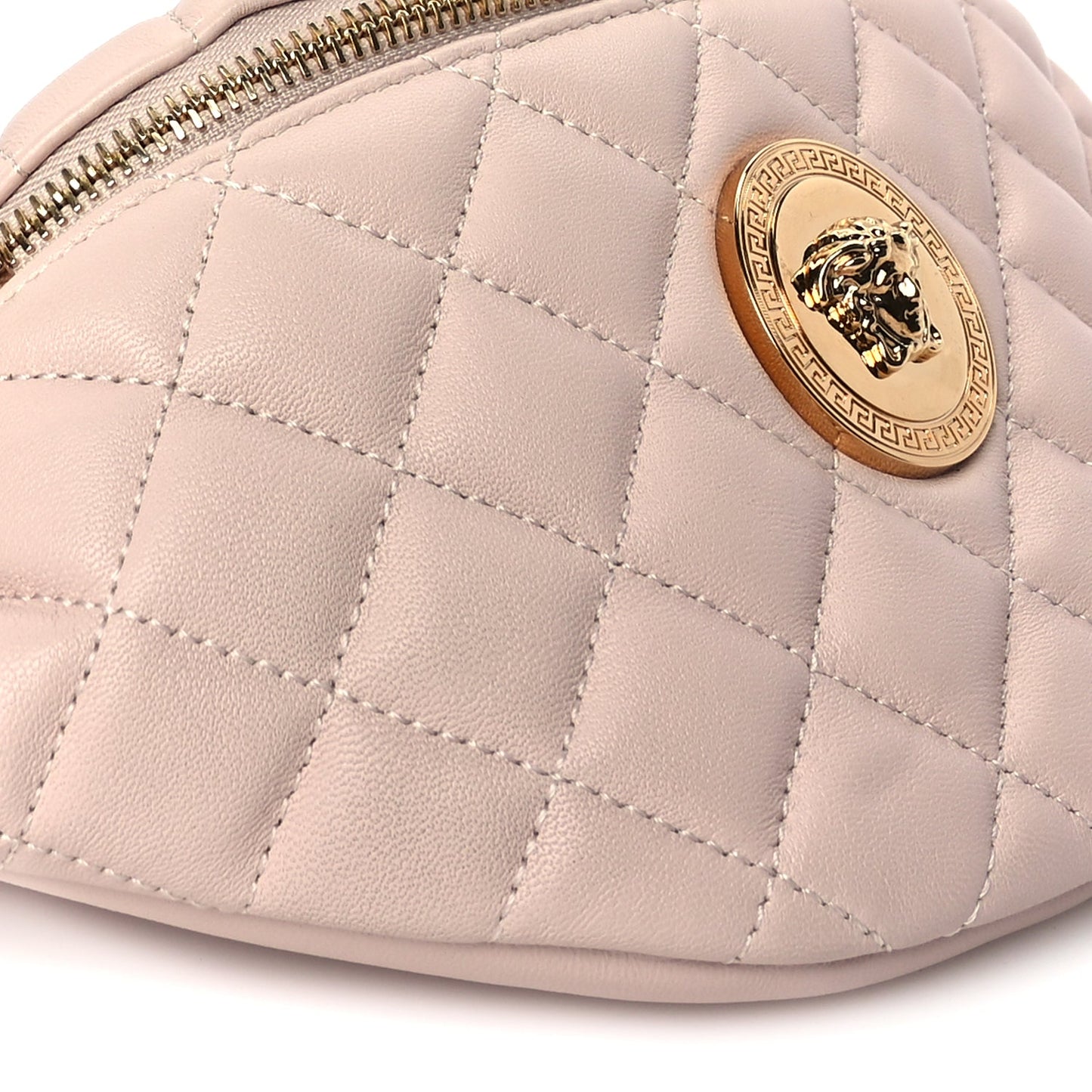 Versace Nappa Quilted Medusa Belt Bag Light Pink