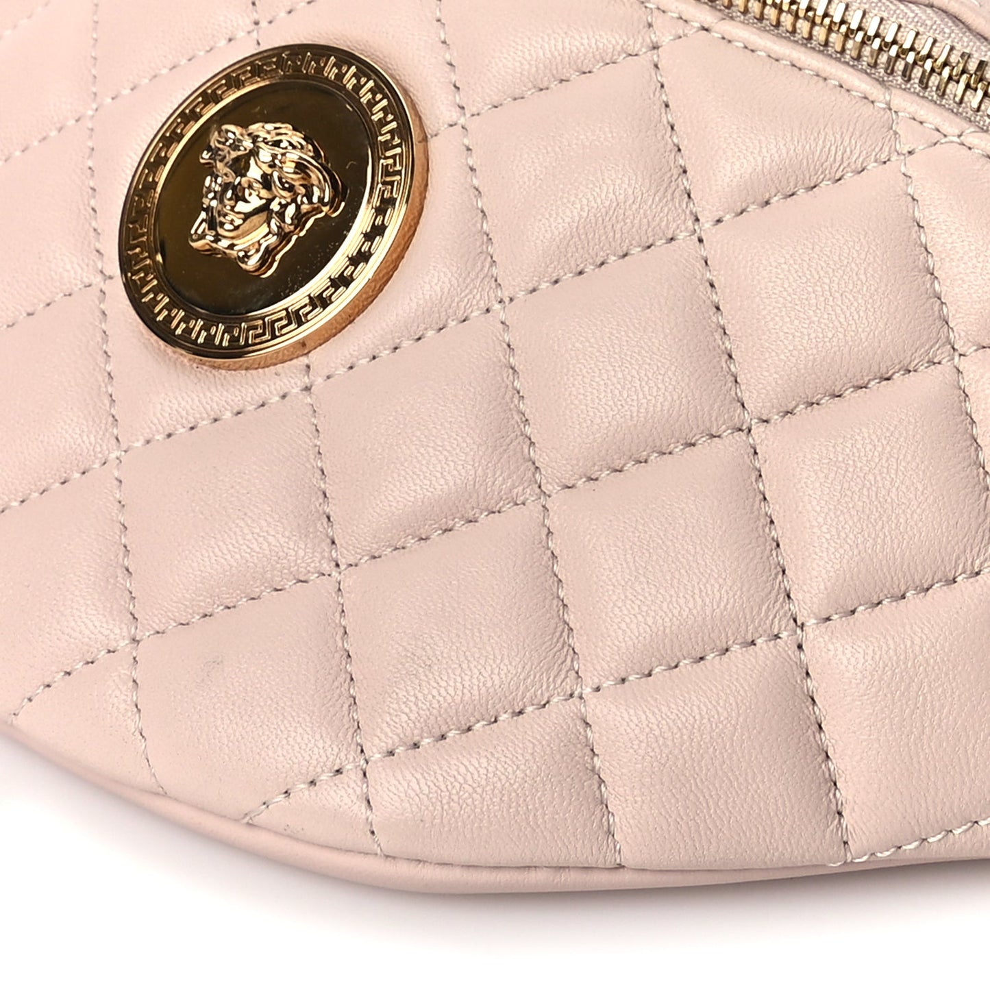 Versace Nappa Quilted Medusa Belt Bag Light Pink