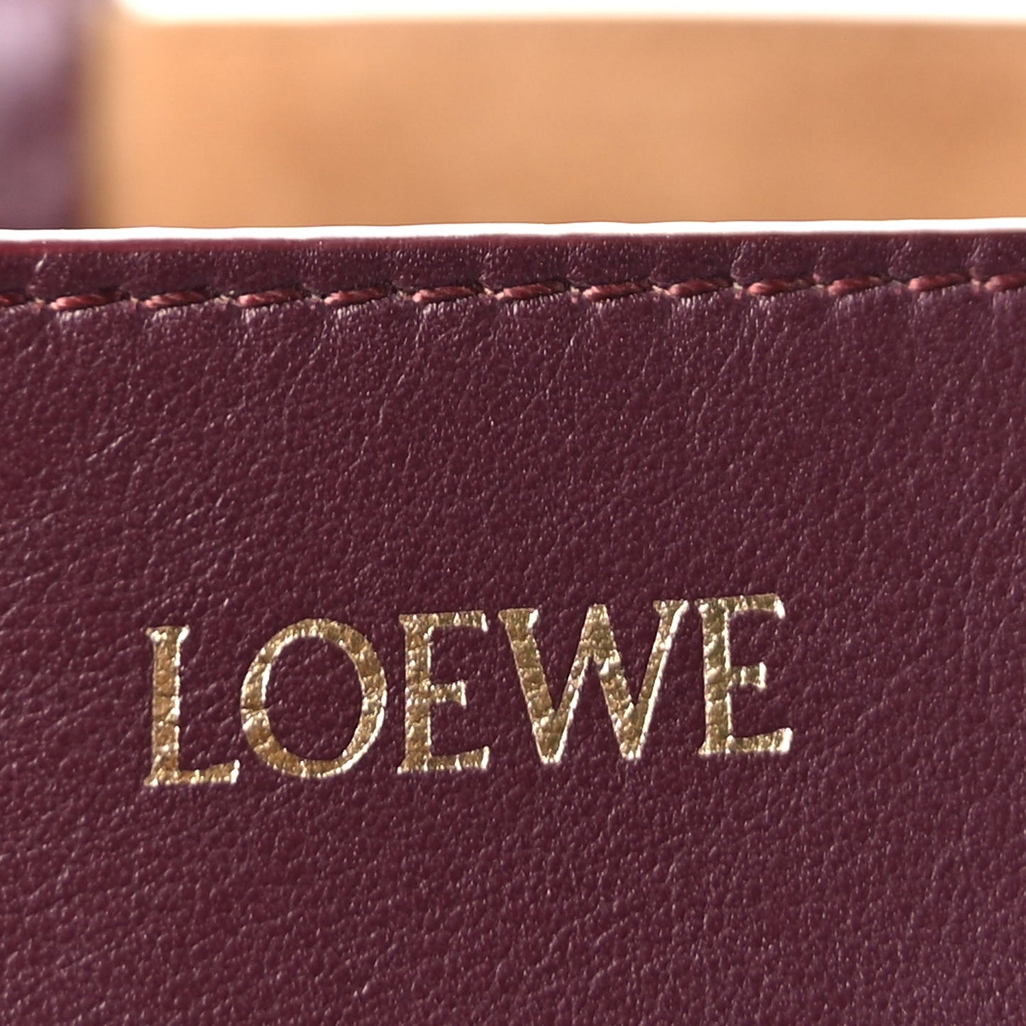 Loewe Shiny Calfskin Medium Puzzle Fold Tote  Dark Burgundy