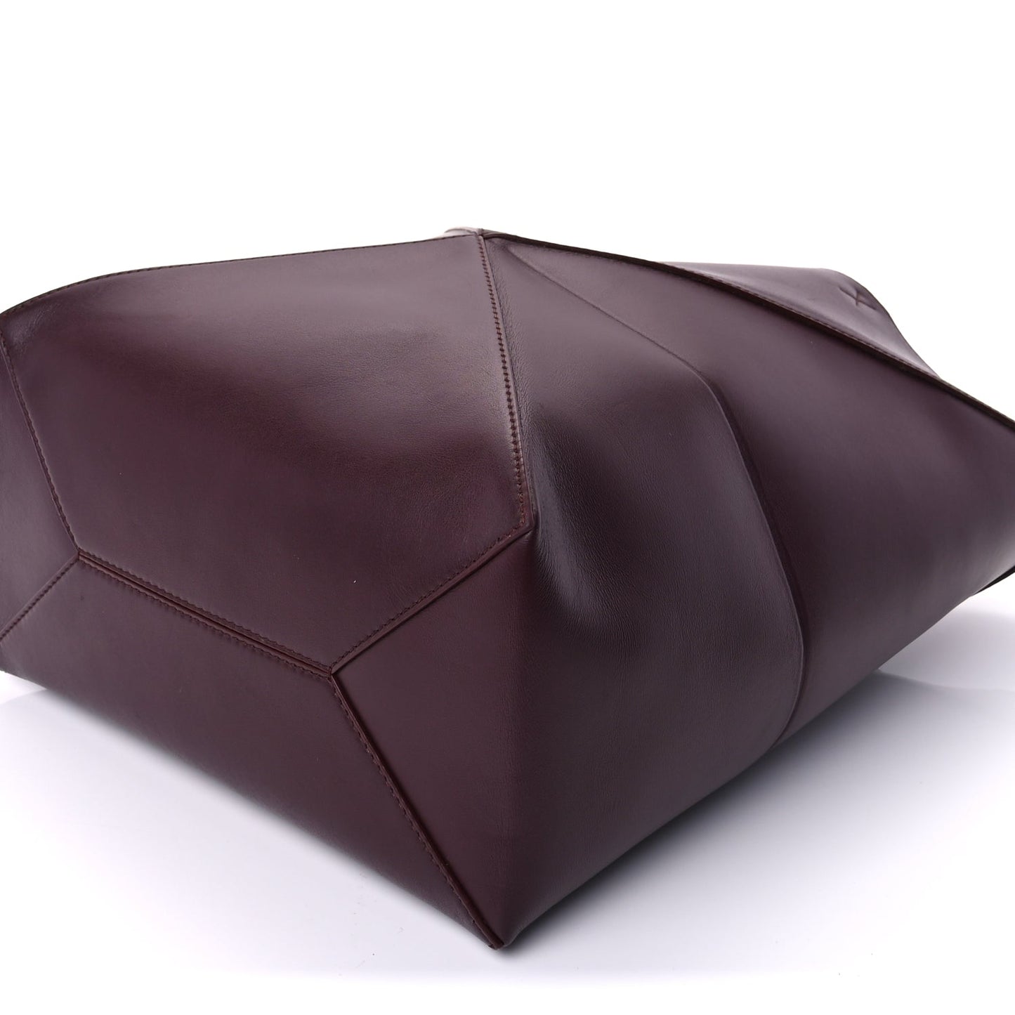 Loewe Shiny Calfskin Medium Puzzle Fold Tote  Dark Burgundy