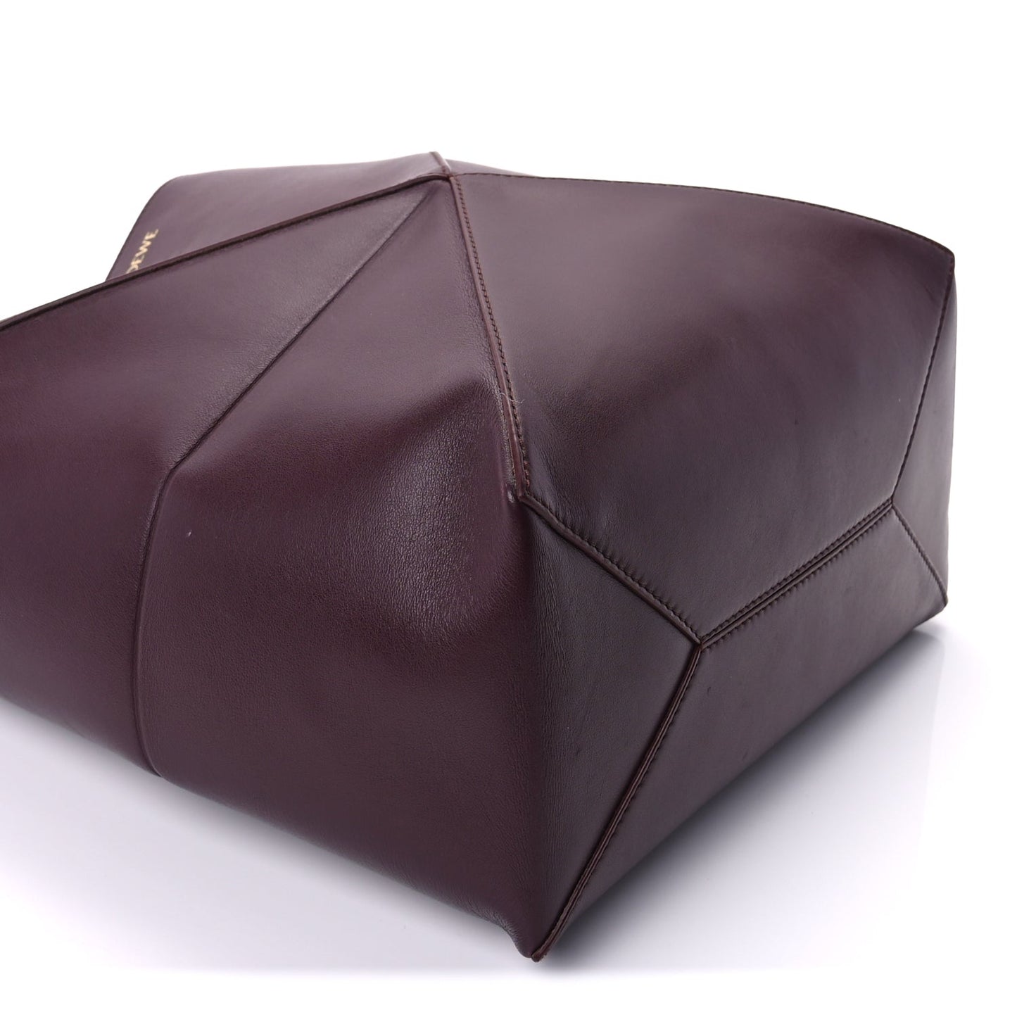 Loewe Shiny Calfskin Medium Puzzle Fold Tote  Dark Burgundy