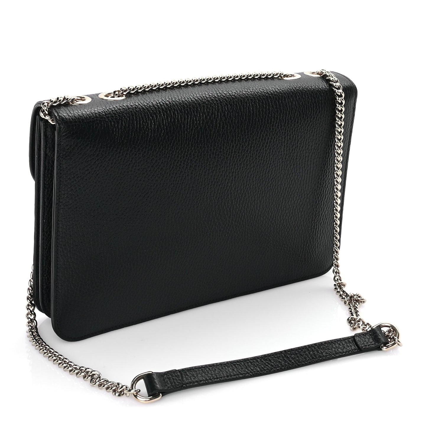 Gucci Dollar Calfskin Interlocking G Shoulder Bag Black