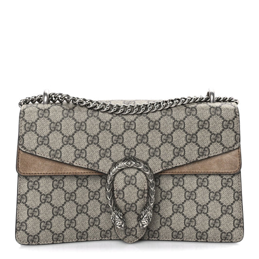 Gucci GG Supreme Monogram Small Dionysus Shoulder Bag Taupe