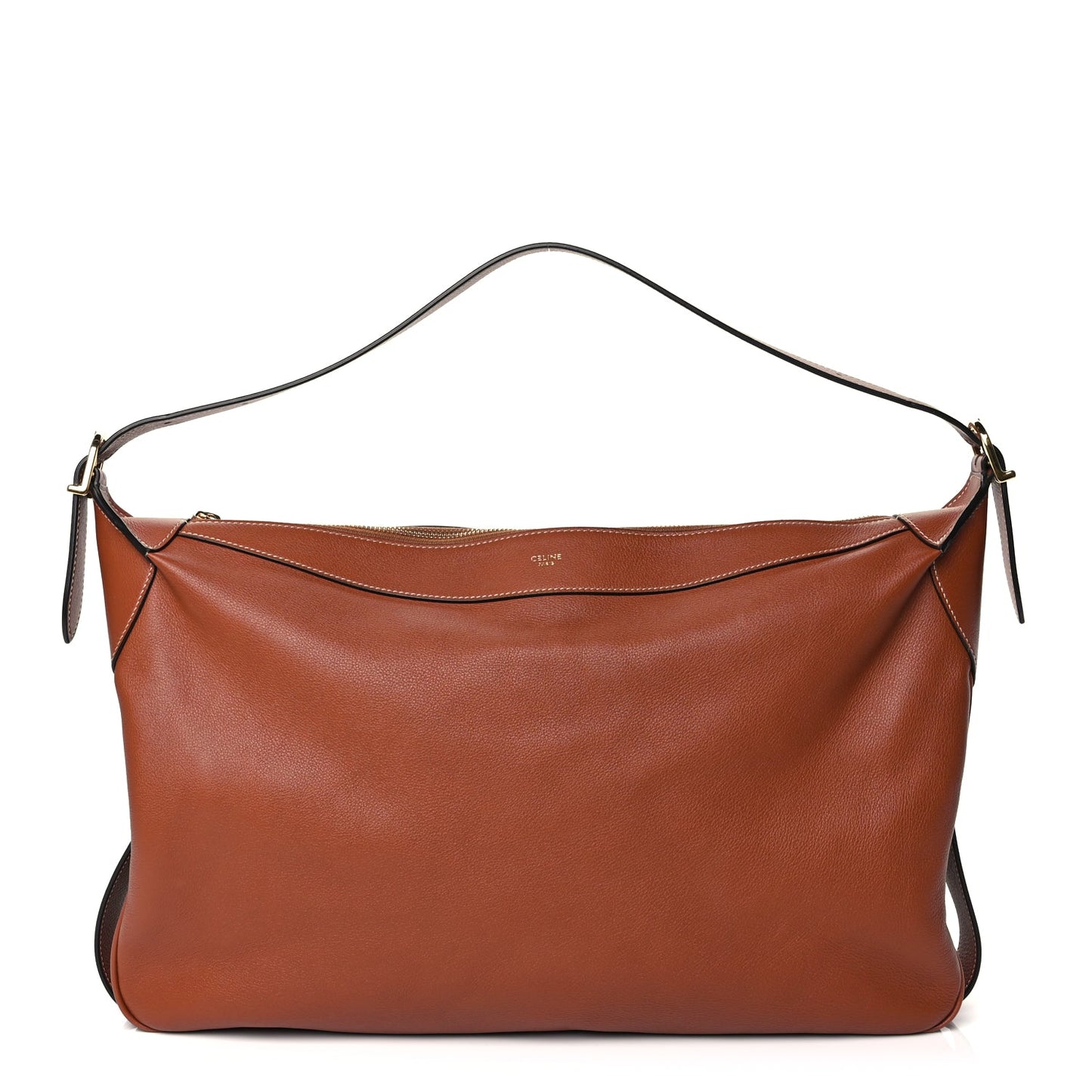 Celine Supple Calfskin Large Romy Shoulder Bag Tan