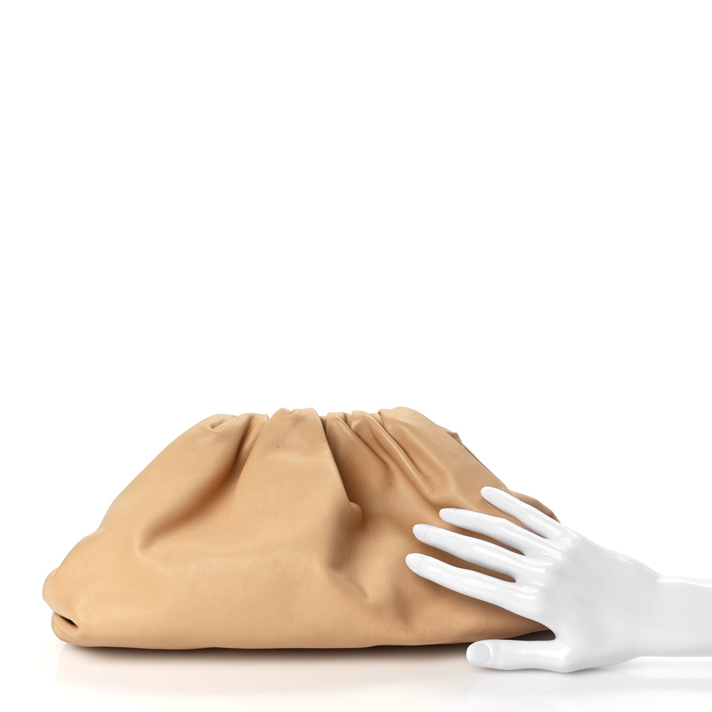 Bottega Veneta Smooth Butter Calf The Pouch Oversized Clutch Nude