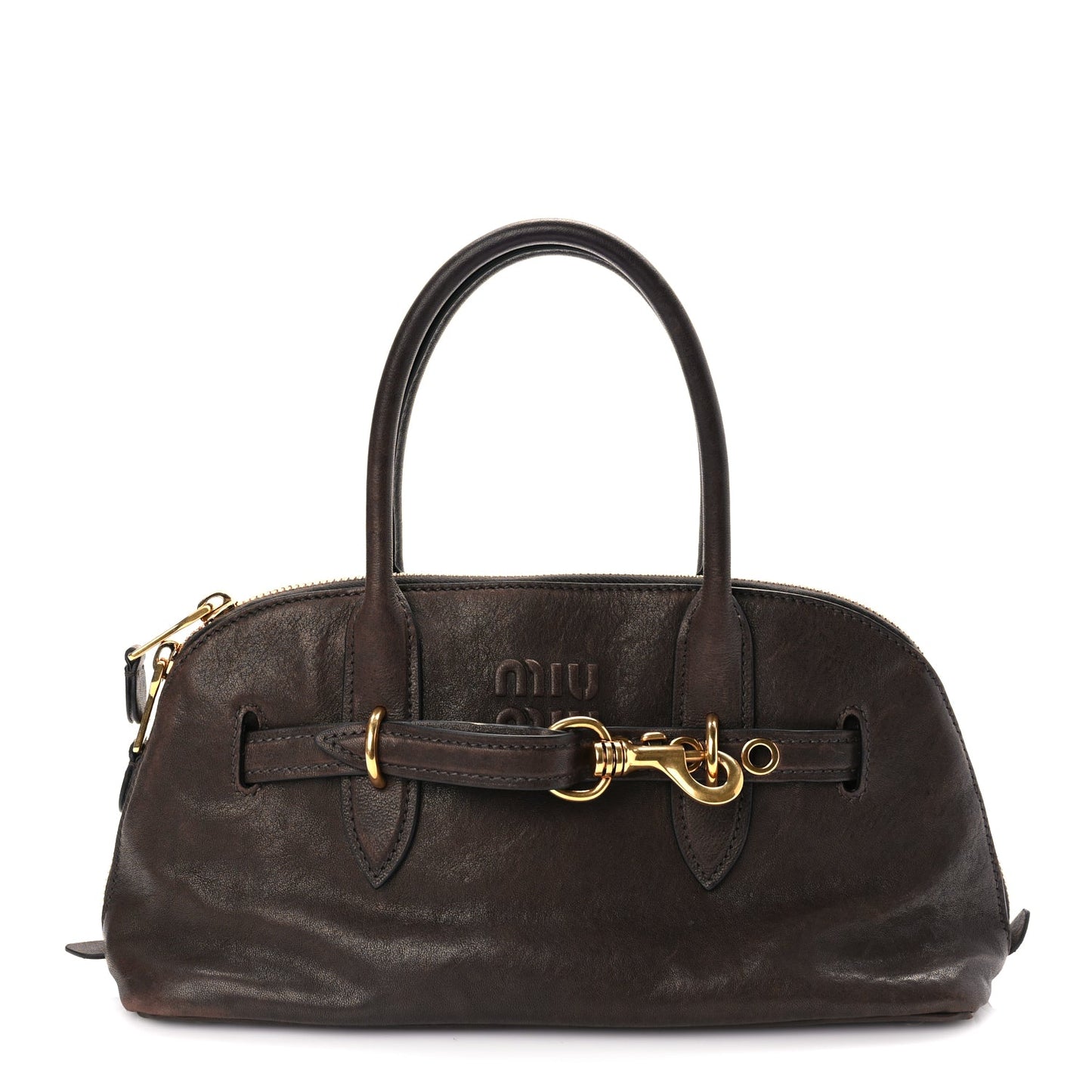 Miu Miu Nappa Aviator Regular Aventure Bag Briarwood
