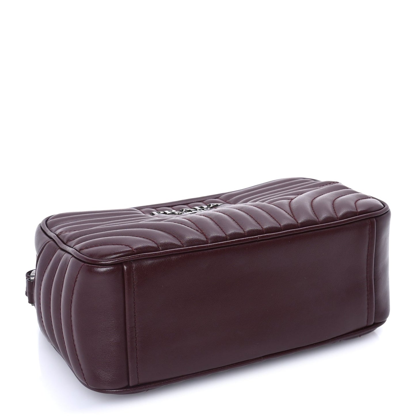 Prada Soft Calfskin Impunture Diagramme Camera Bag  Granato