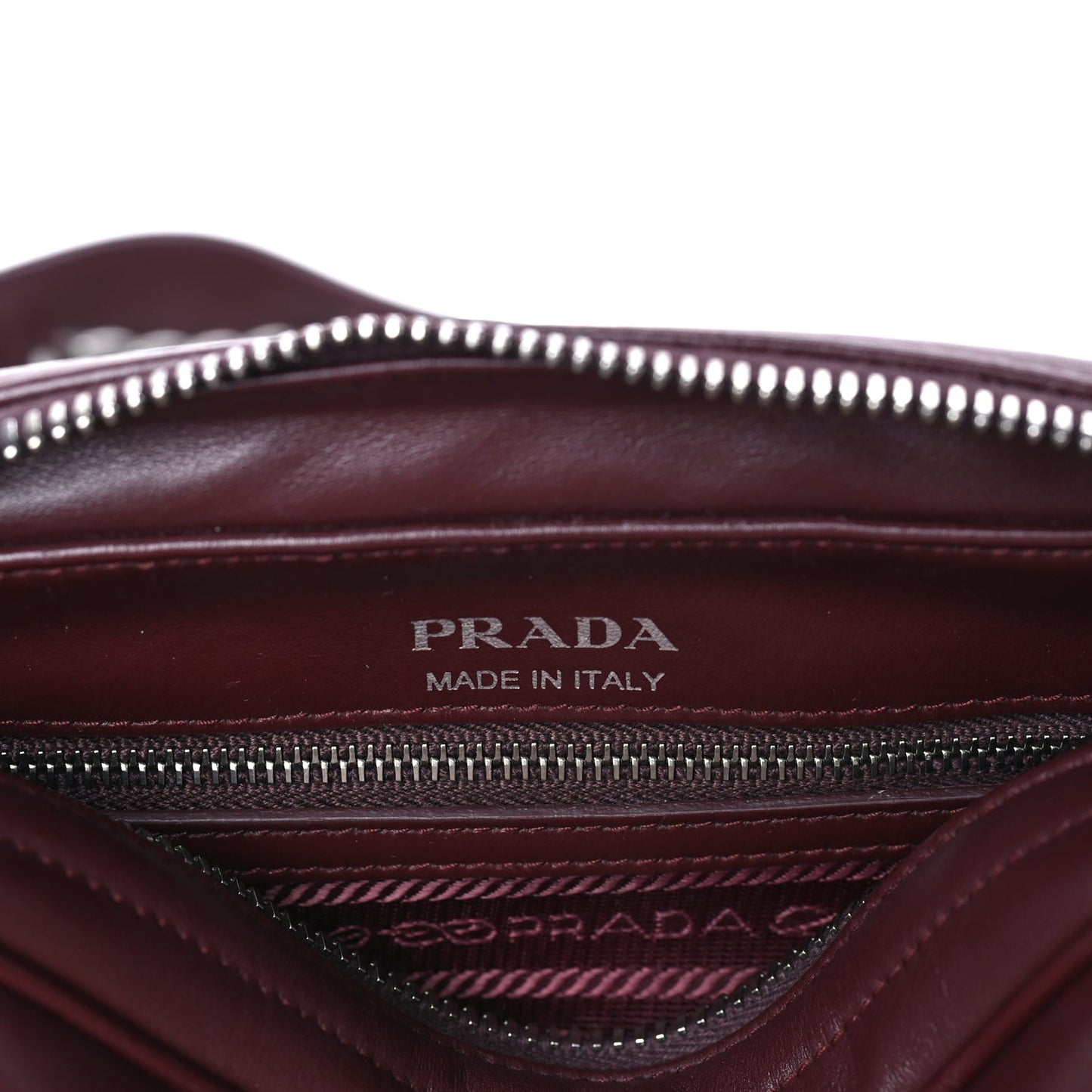 Prada Soft Calfskin Impunture Diagramme Camera Bag  Granato