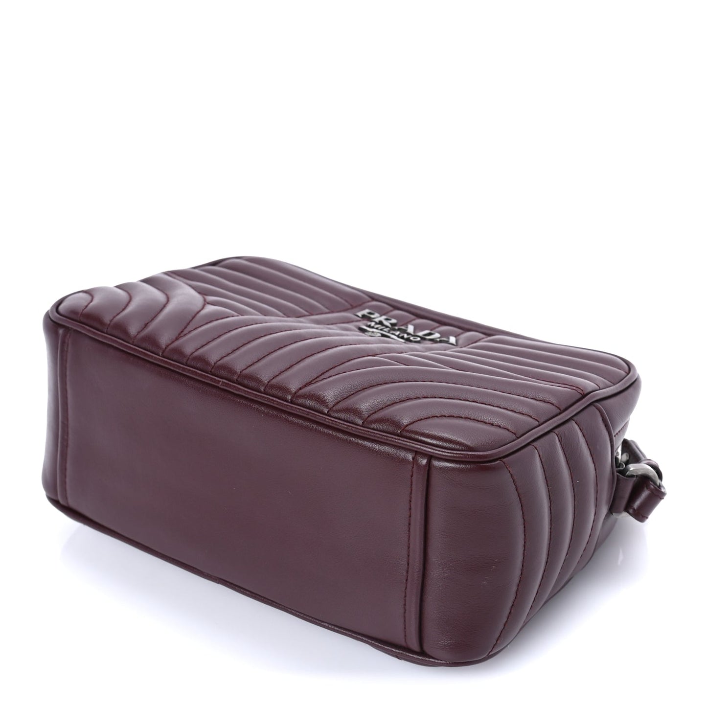 Prada Soft Calfskin Impunture Diagramme Camera Bag  Granato