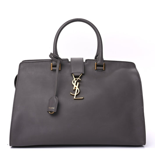 Saint Laurent Smooth Calfskin Medium Monogram Cabas Fog