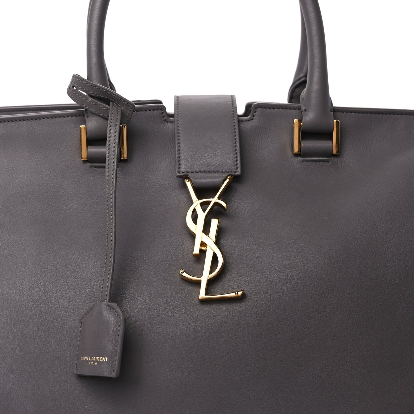 Saint Laurent Smooth Calfskin Medium Monogram Cabas Fog