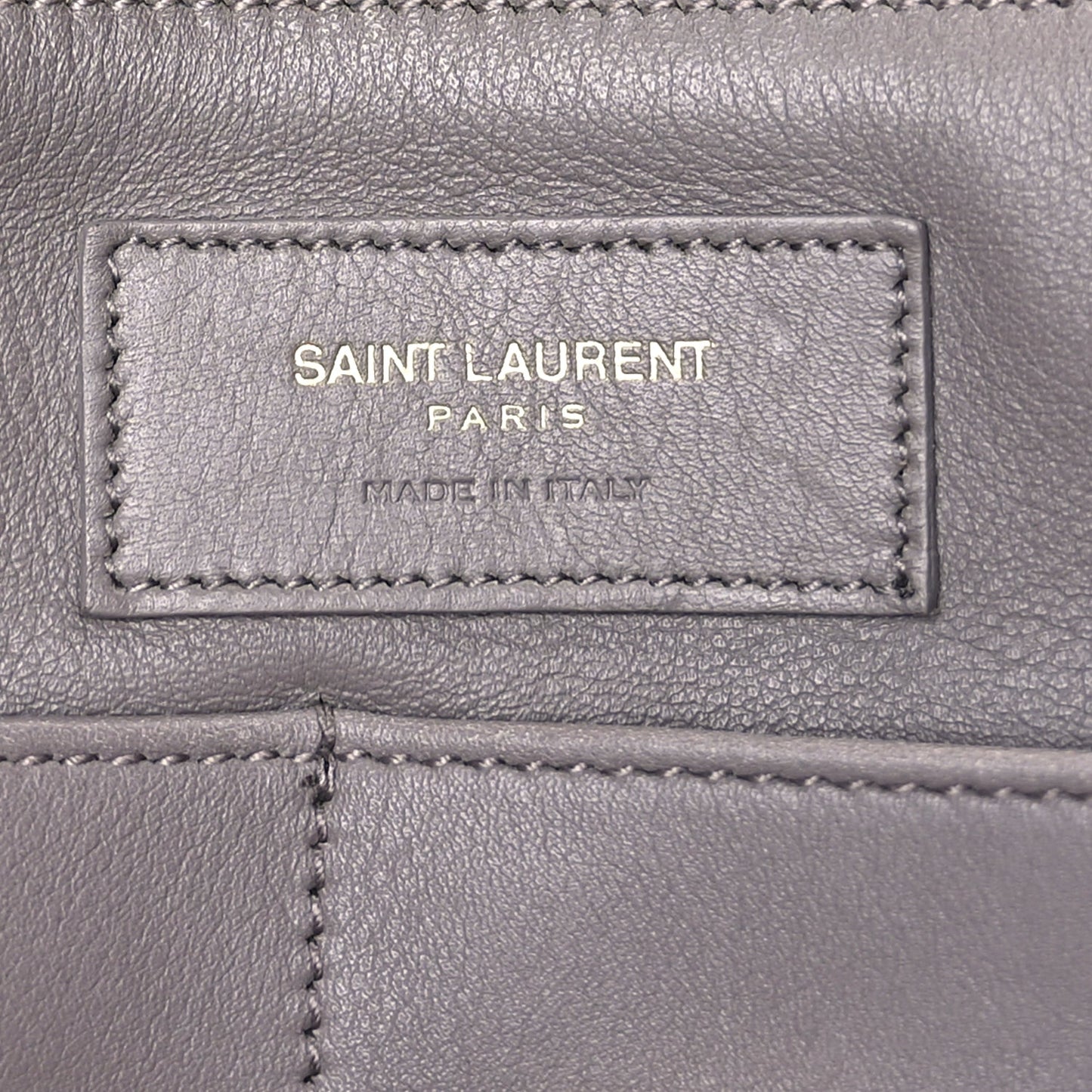 Saint Laurent Smooth Calfskin Medium Monogram Cabas Fog