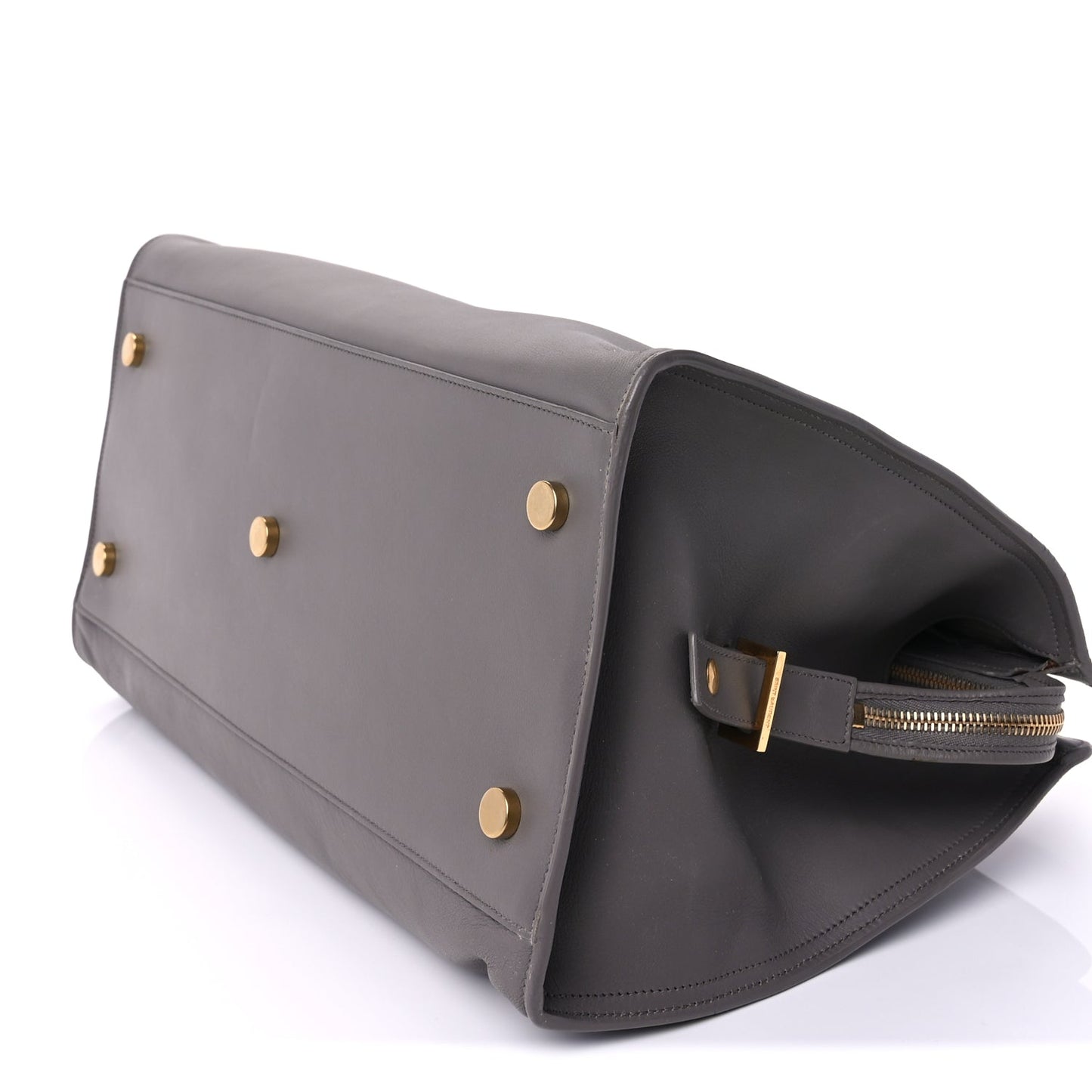 Saint Laurent Smooth Calfskin Medium Monogram Cabas Fog