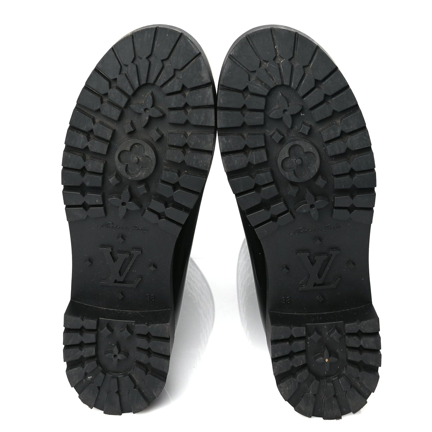 Louis Vuitton Rubber Embossed Monogram Splash Rain Boots 38 Black Monogram