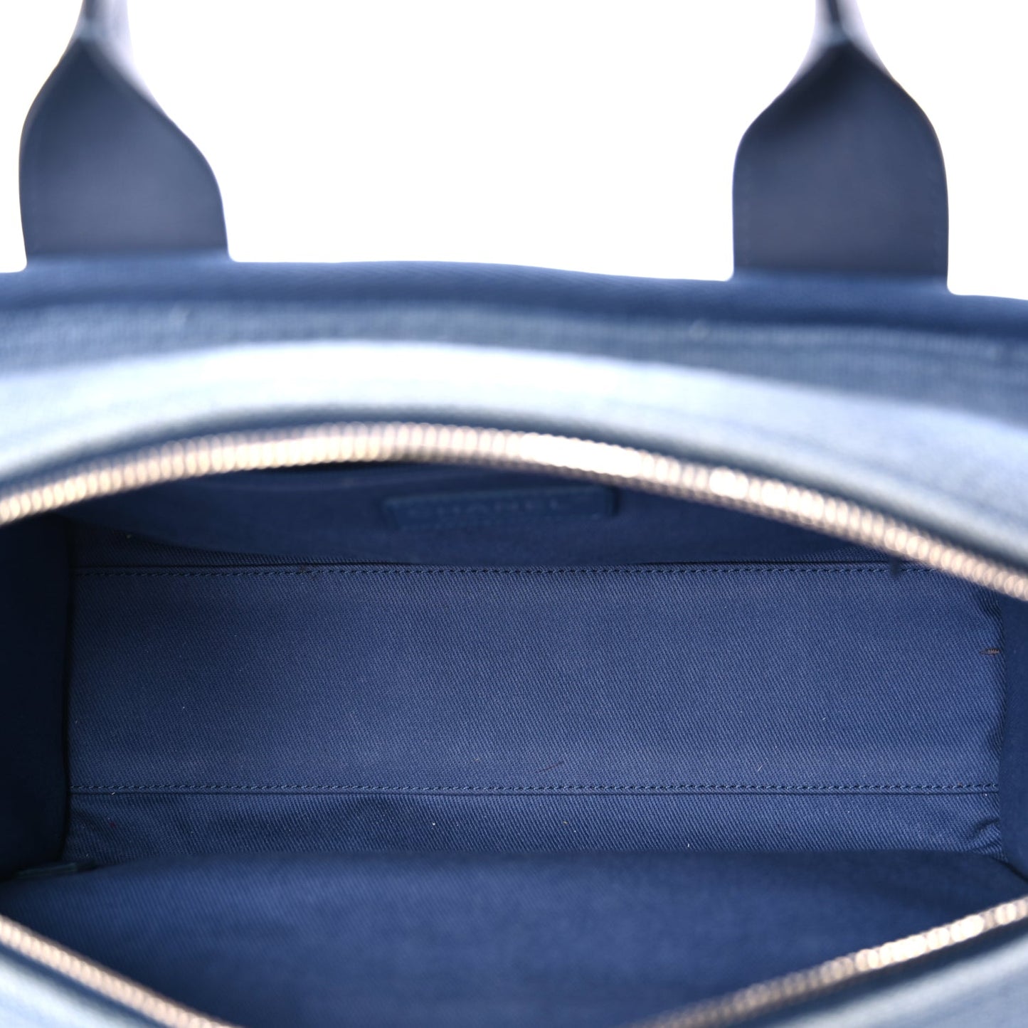 Chanel Canvas Deauville Small Bowling Bag Blue