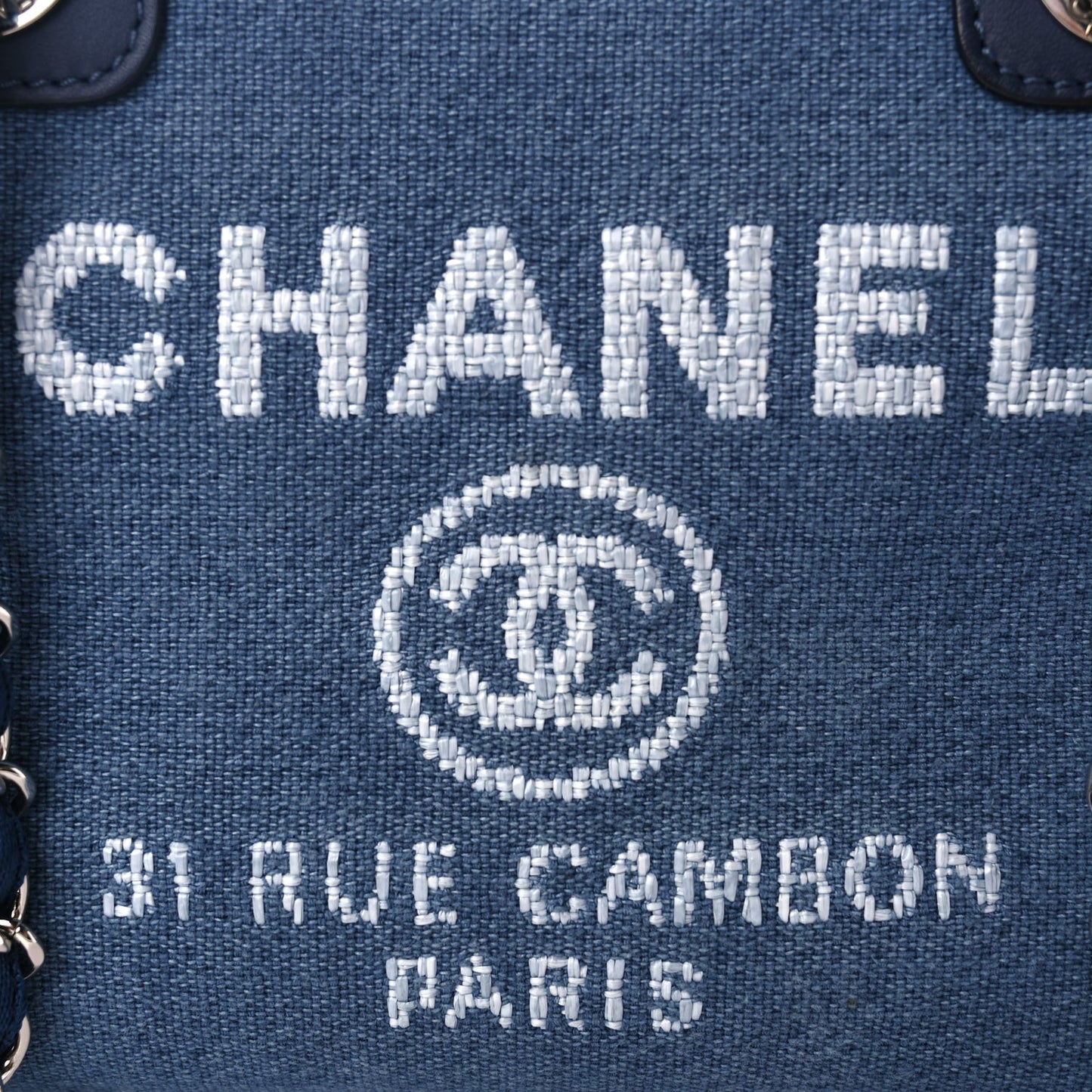 Chanel Canvas Deauville Small Bowling Bag Blue