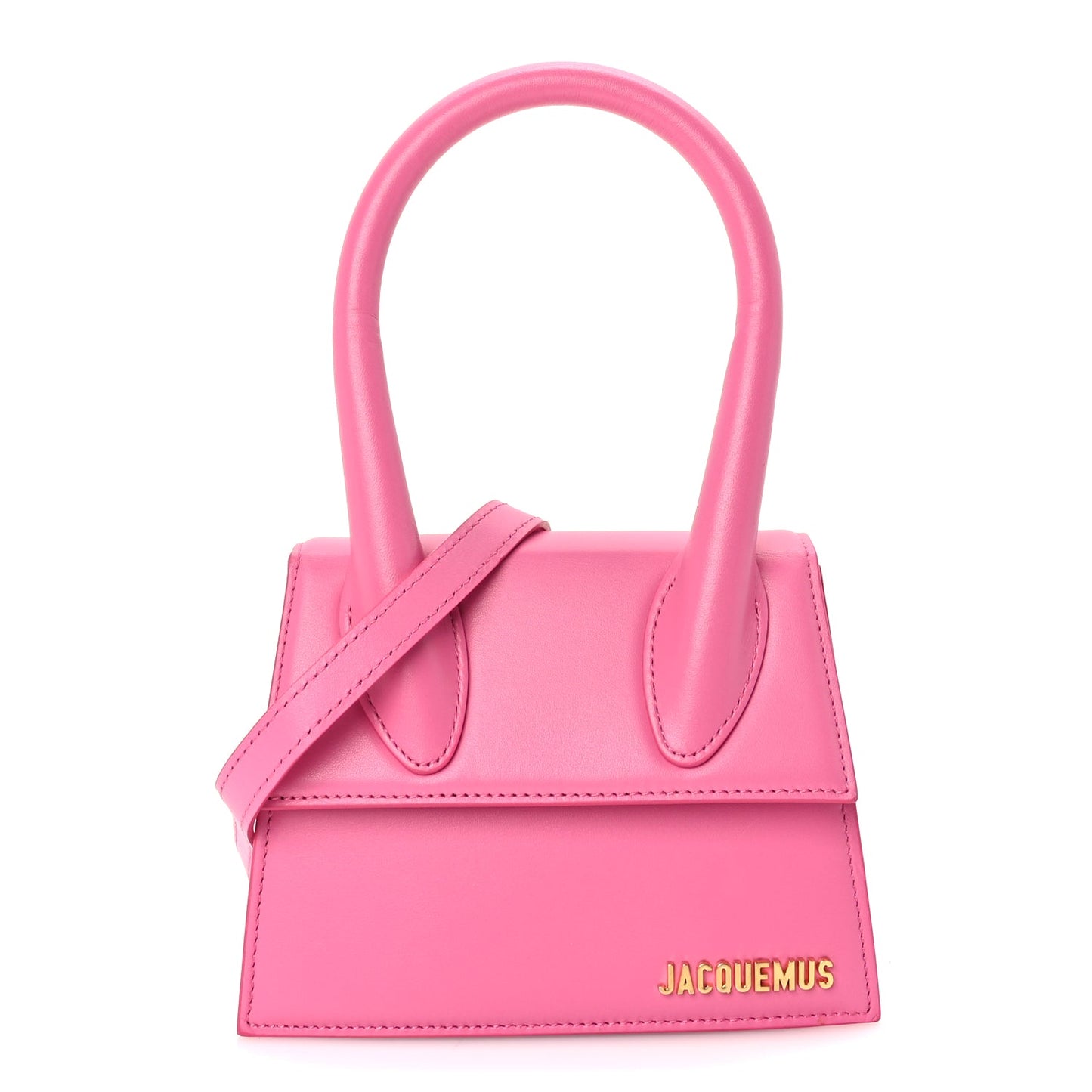 Jacquemus Smooth Calfskin Le Chiquito Moyen  Dark Pink
