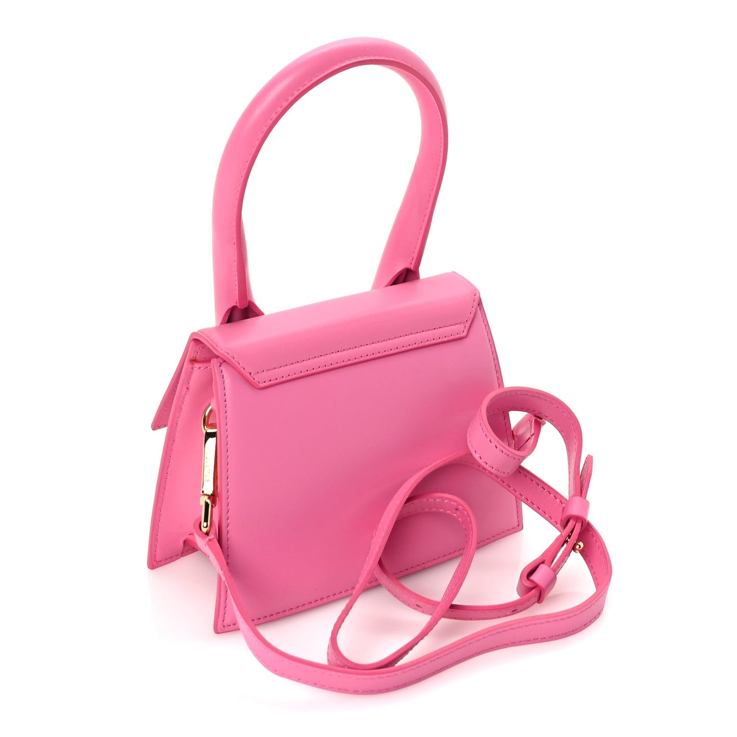 Jacquemus Smooth Calfskin Le Chiquito Moyen  Dark Pink