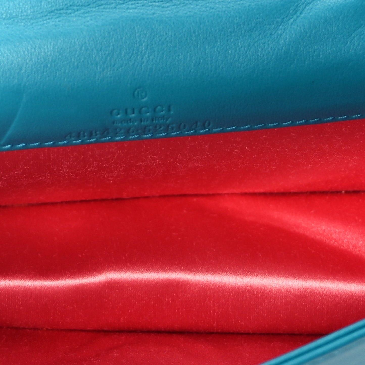 Gucci Velvet Matelasse GG Marmont Mini Bag Pavone Cyan