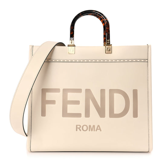 Fendi Vitello King Plexiglass Medium Fendi Sunshine Shopper Tote White Ice