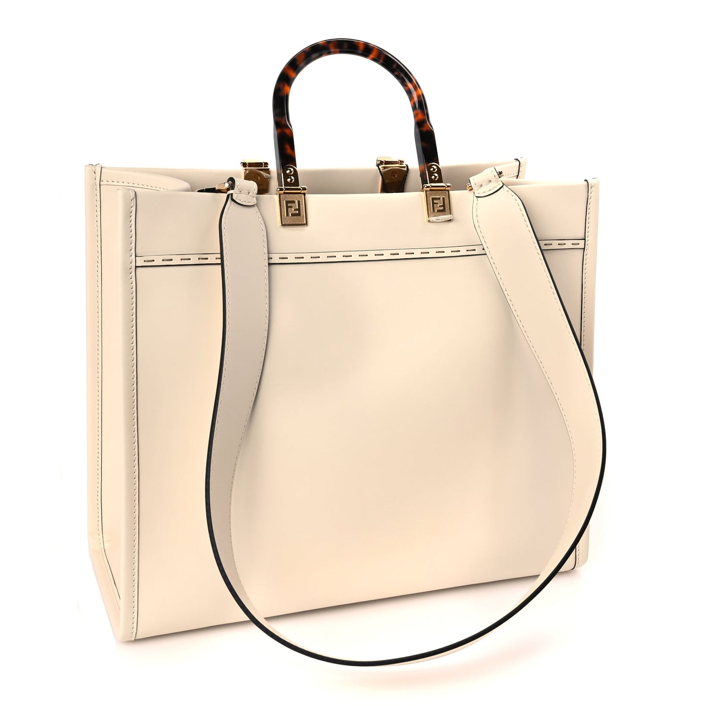 Fendi Vitello King Plexiglass Medium Fendi Sunshine Shopper Tote White Ice
