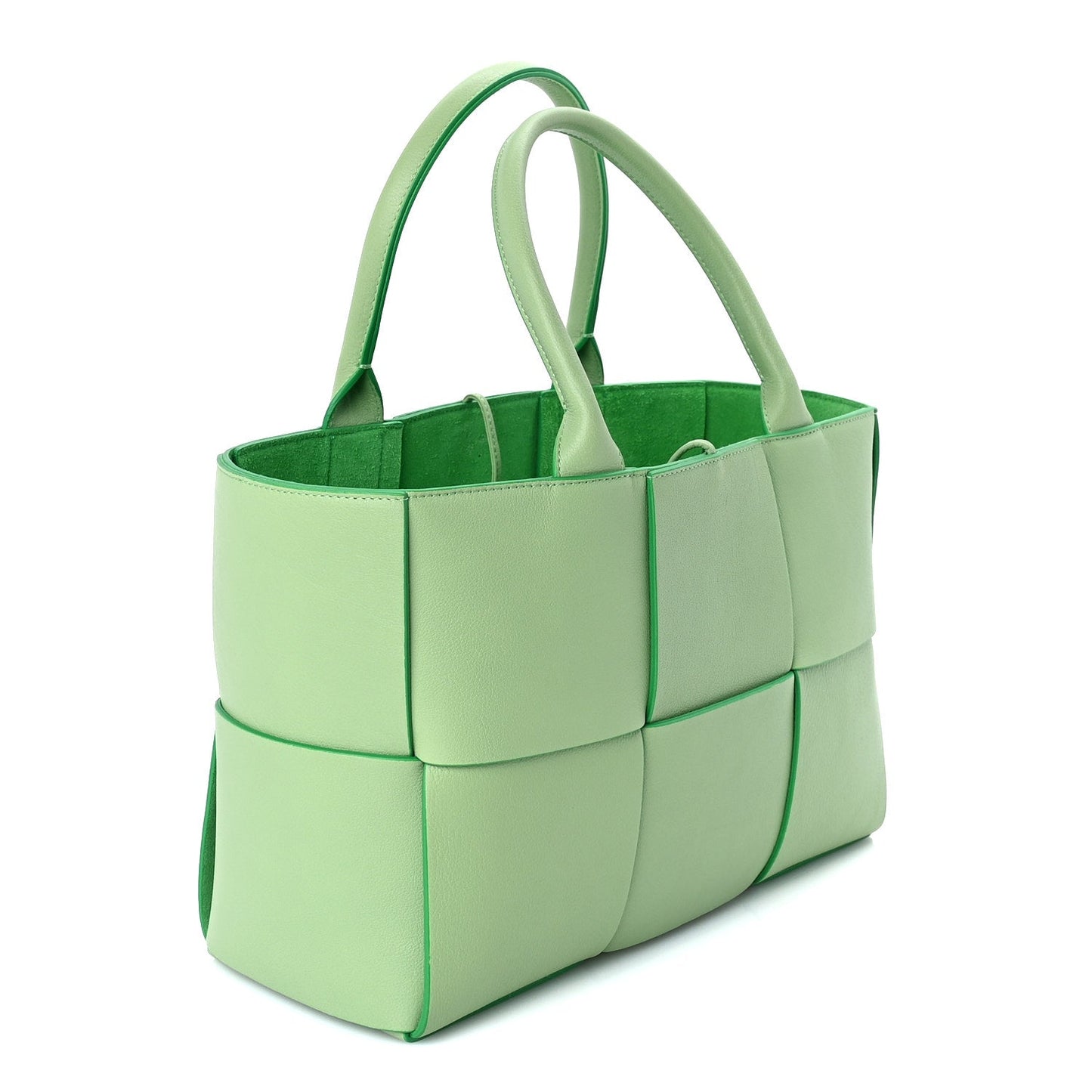 Bottega Veneta Nappa Maxi Intrecciato Medium Arco Tote  Pistachio Parakeet