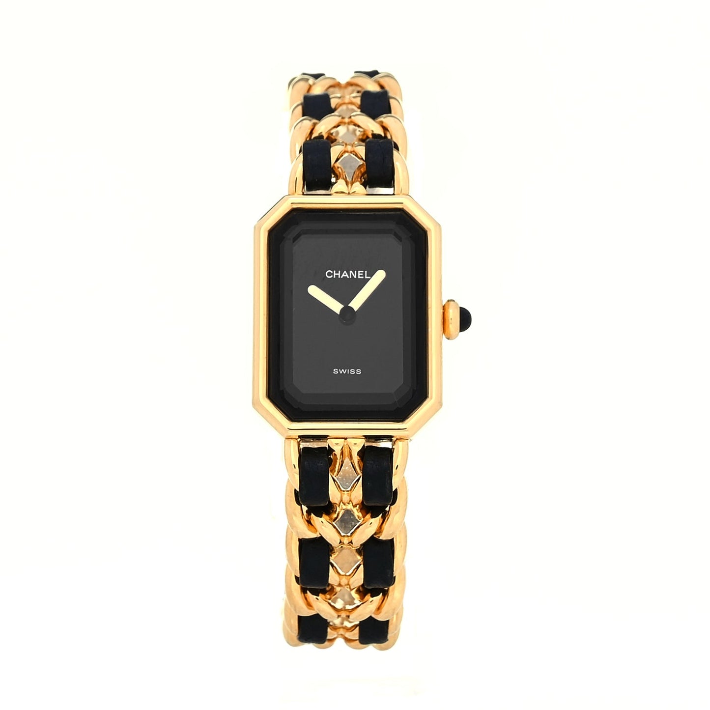 Chanel Stainless Steel Lambskin 20mm Chain Premiere Quartz Watch Gold L