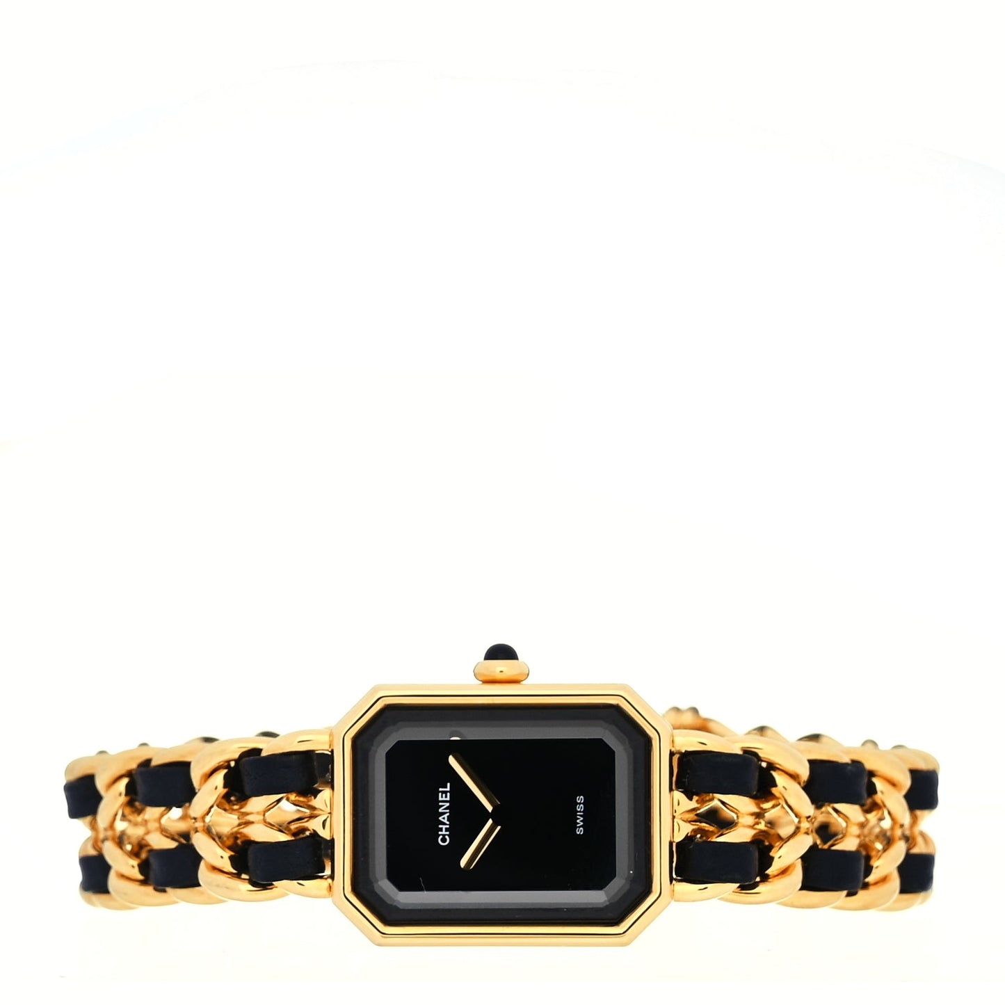 Chanel Stainless Steel Lambskin 20mm Chain Premiere Quartz Watch Gold L