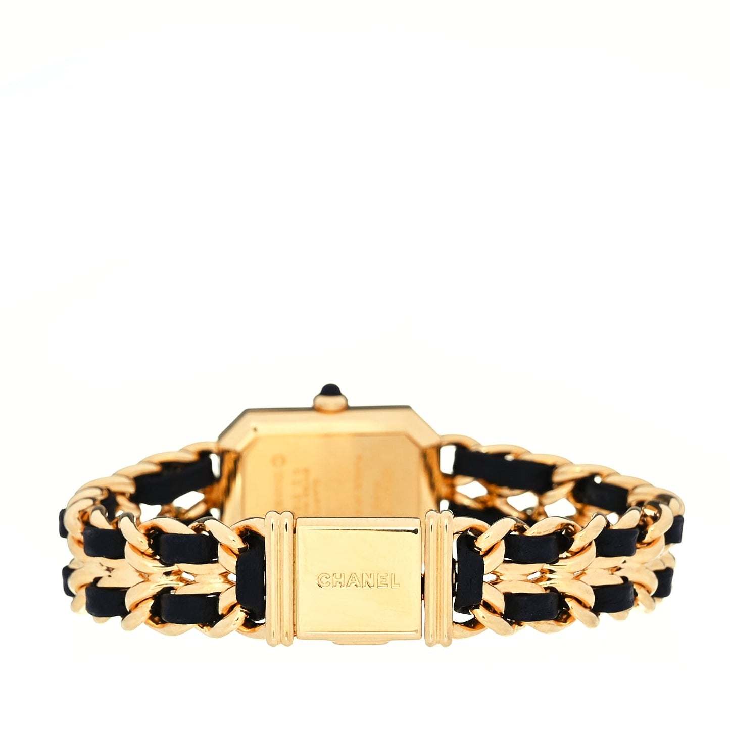 Chanel Stainless Steel Lambskin 20mm Chain Premiere Quartz Watch Gold L