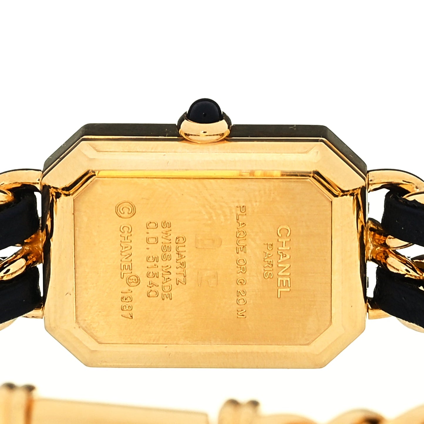 Chanel Stainless Steel Lambskin 20mm Chain Premiere Quartz Watch Gold L
