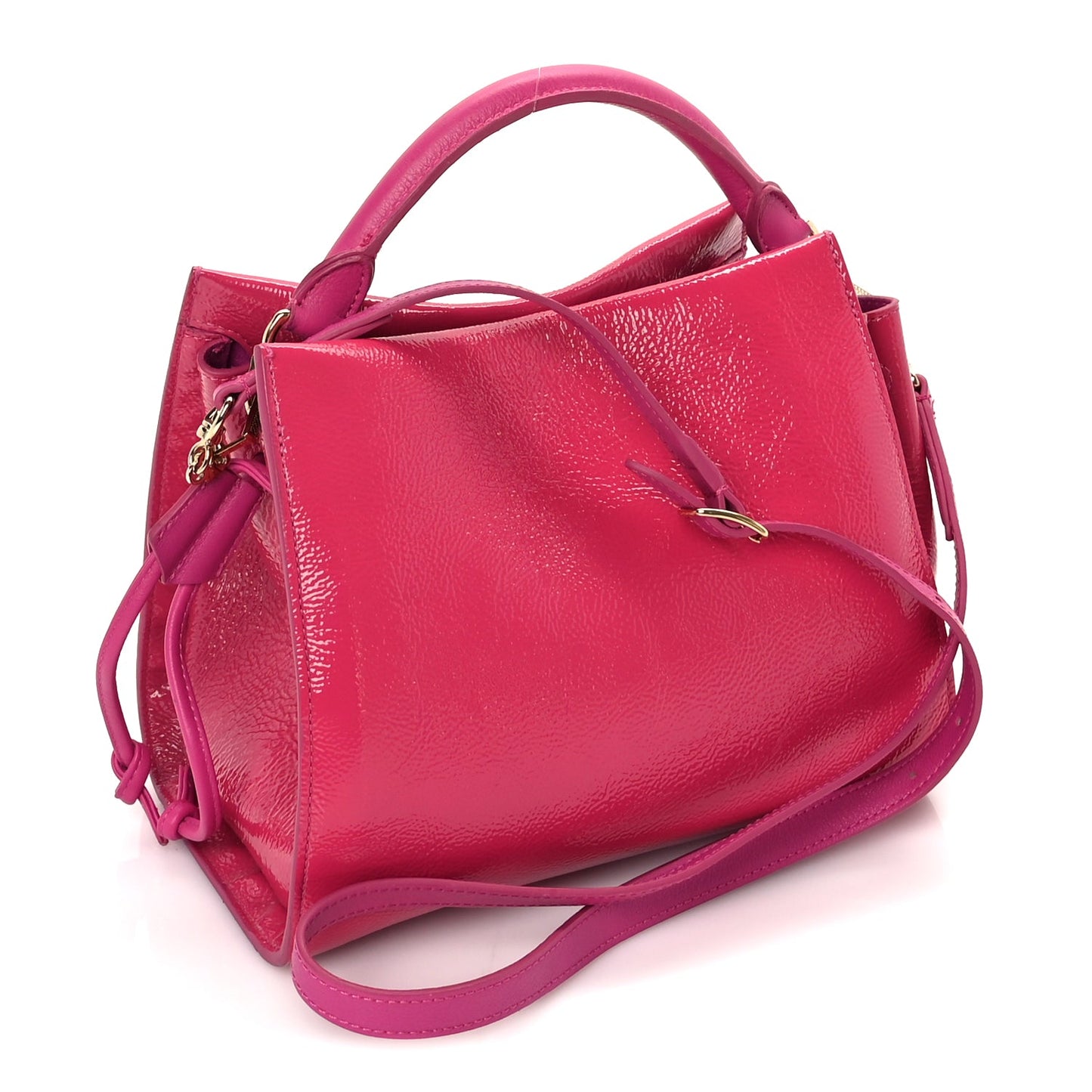 Mulberry Spongy Patent Calfskin Small Iris Tote Mulberry Pink