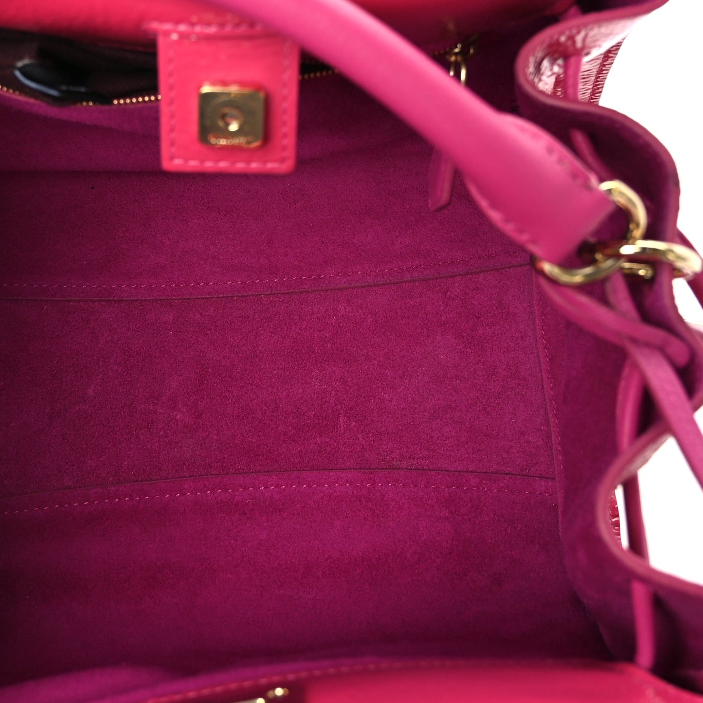 Mulberry Spongy Patent Calfskin Small Iris Tote Mulberry Pink