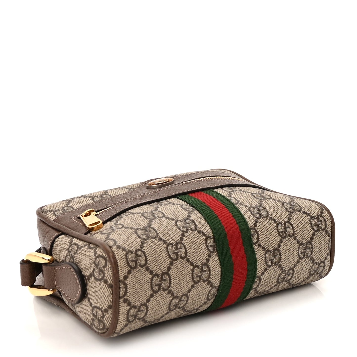 Gucci GG Supreme Monogram Web Mini Ophidia Shoulder Bag  Brown