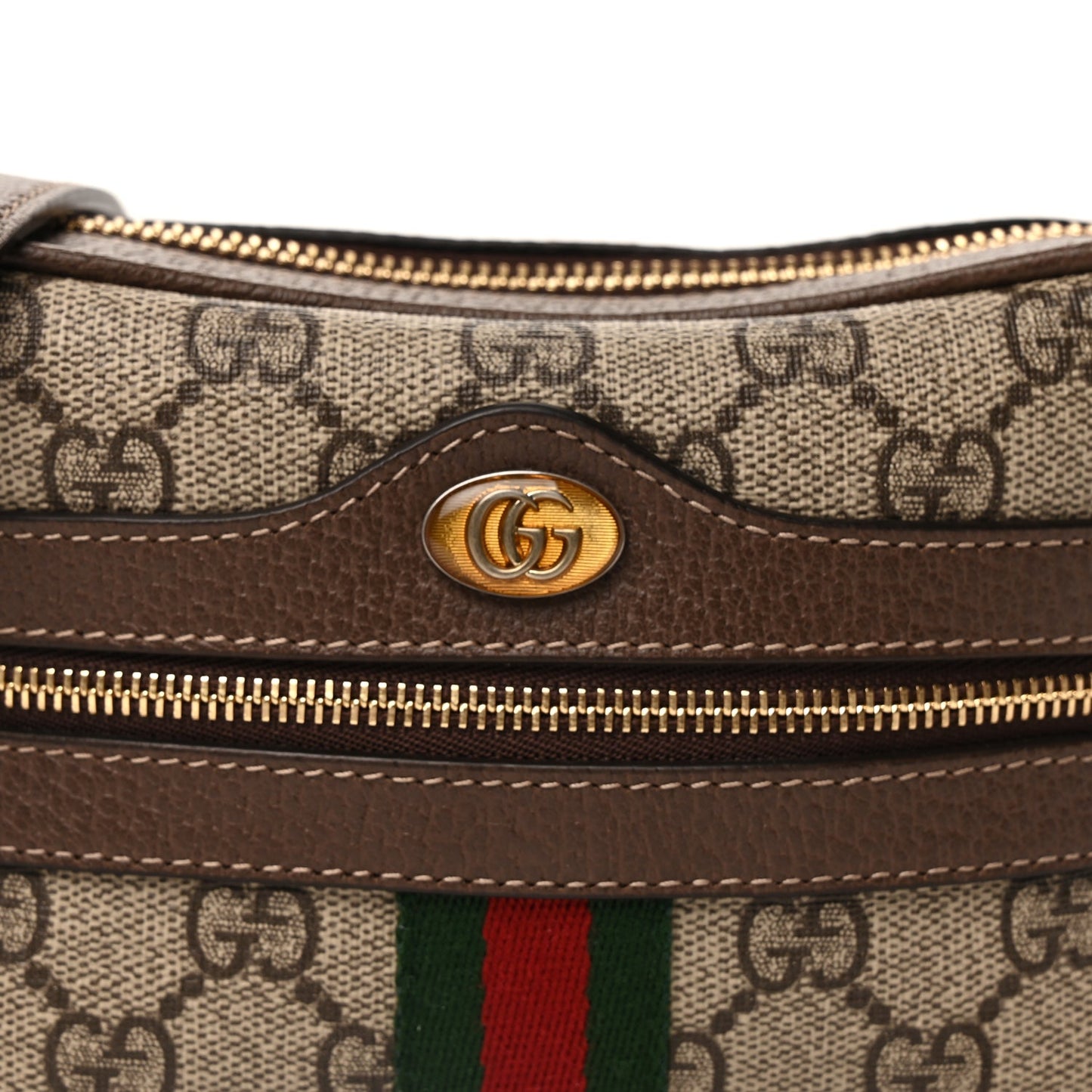 Gucci GG Supreme Monogram Web Mini Ophidia Shoulder Bag  Brown