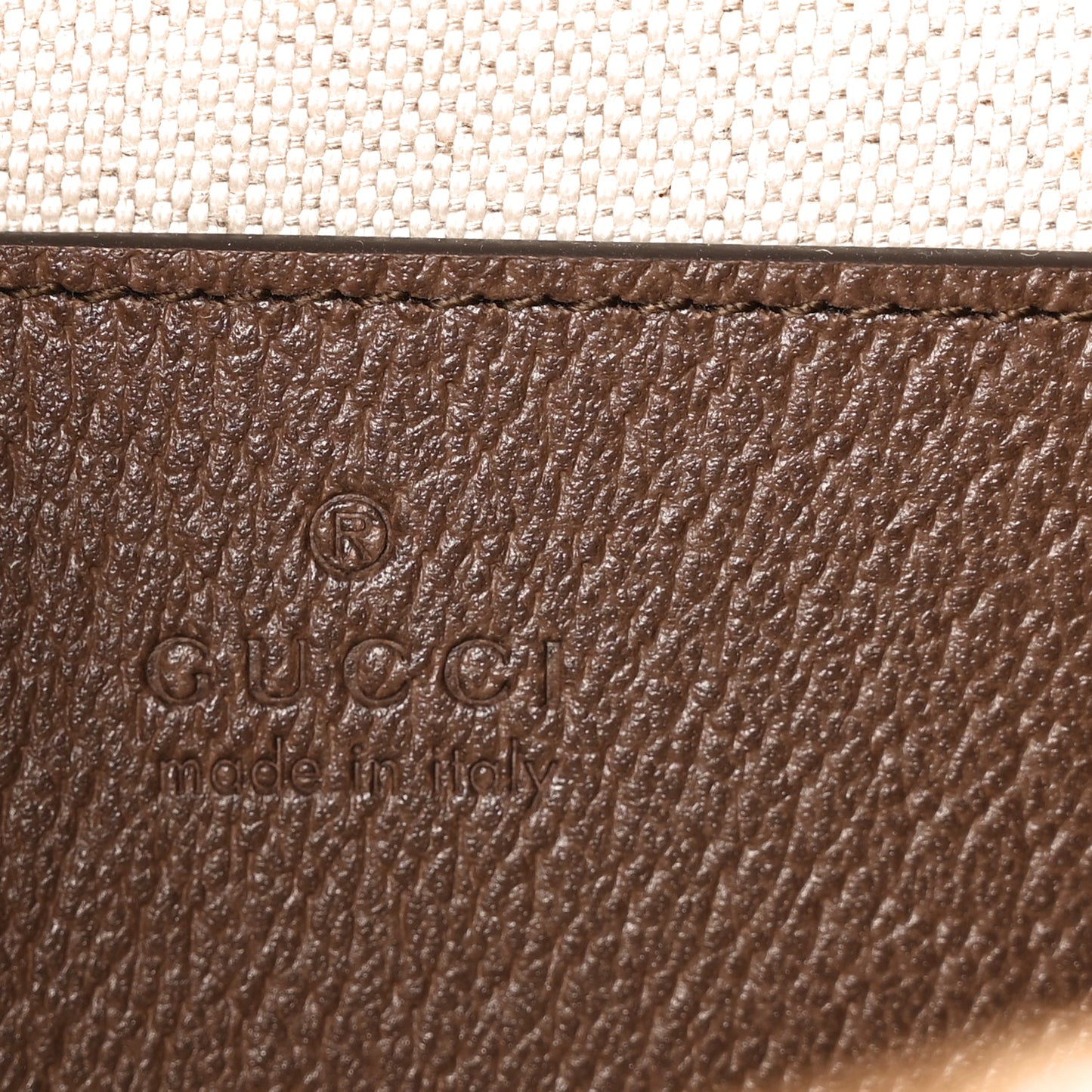 Gucci GG Supreme Monogram Textured Dollar Calfskin Web Mini Ophidia Top Handle Bag Beige Ebony New Acero