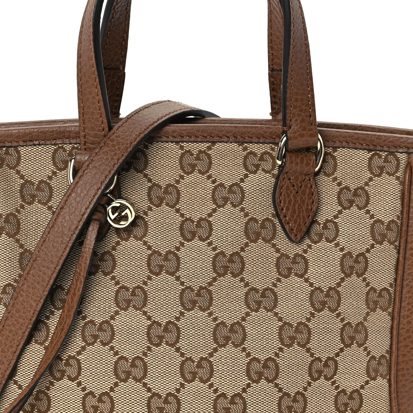 Gucci Monogram Small Bree Tote Beige Tabacco