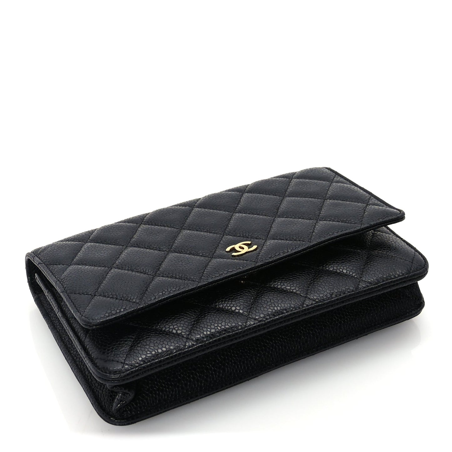 Chanel Caviar Quilted Wallet On Chain WOC Black
