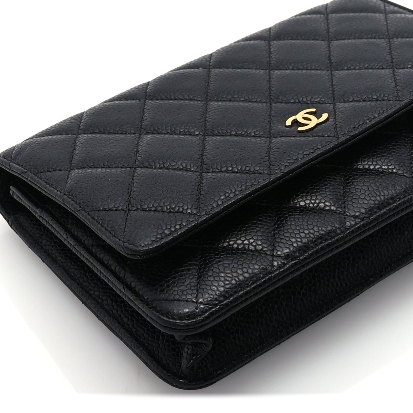 Chanel Caviar Quilted Wallet On Chain WOC Black